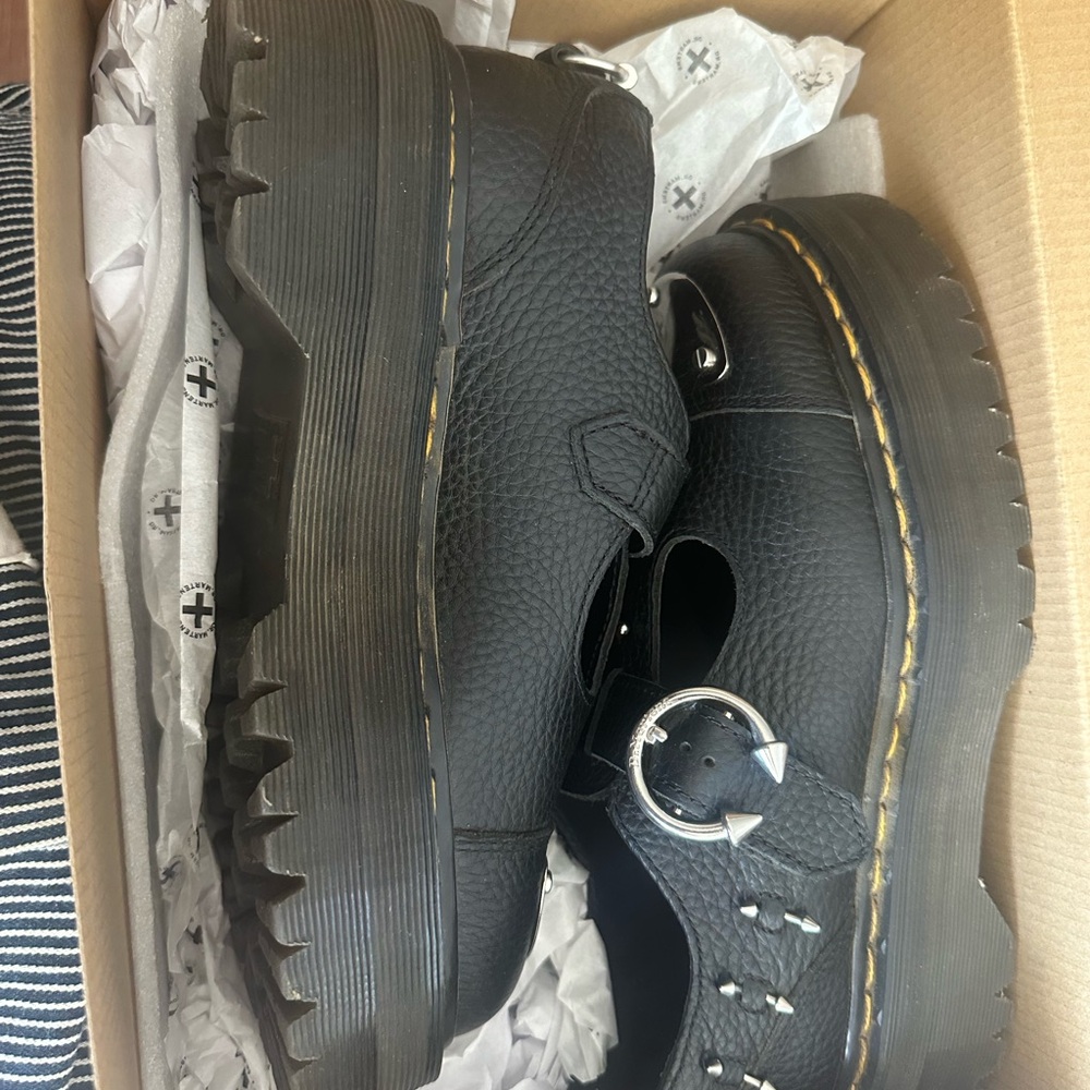 SOLD Black Leather Doc Martens Platform Bethan Pierced Mary Jane